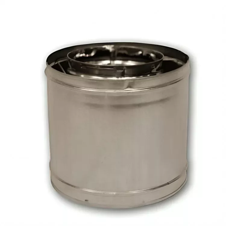 Superior12-inch Section Double Wall Pipe Snap Lock for 8-inch Wood-Burning Chimney 12-8DM