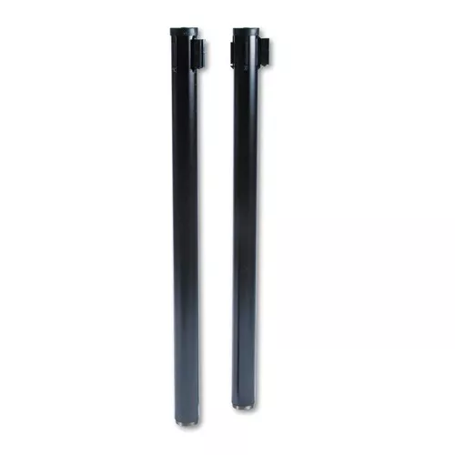 Tatco 11611 40 in. High Adjusta-Tape Steel Crowd Control Posts Only - Black (2/Box)