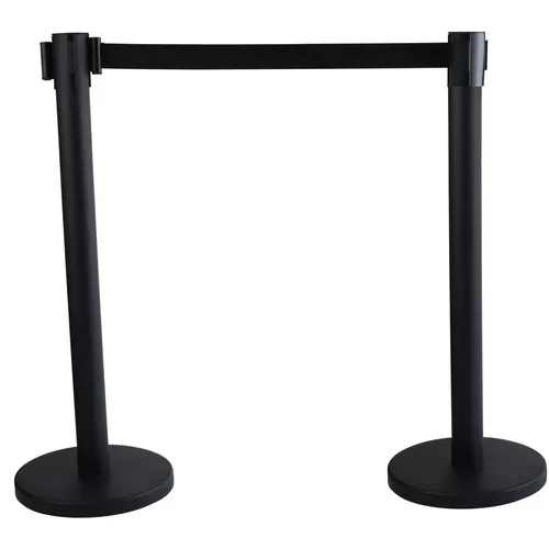 Tatco 16600 14 in. x 35 in. x 9 ft 6 in. Assorted Materials Economy Crowd Control - Black (2/Carton)