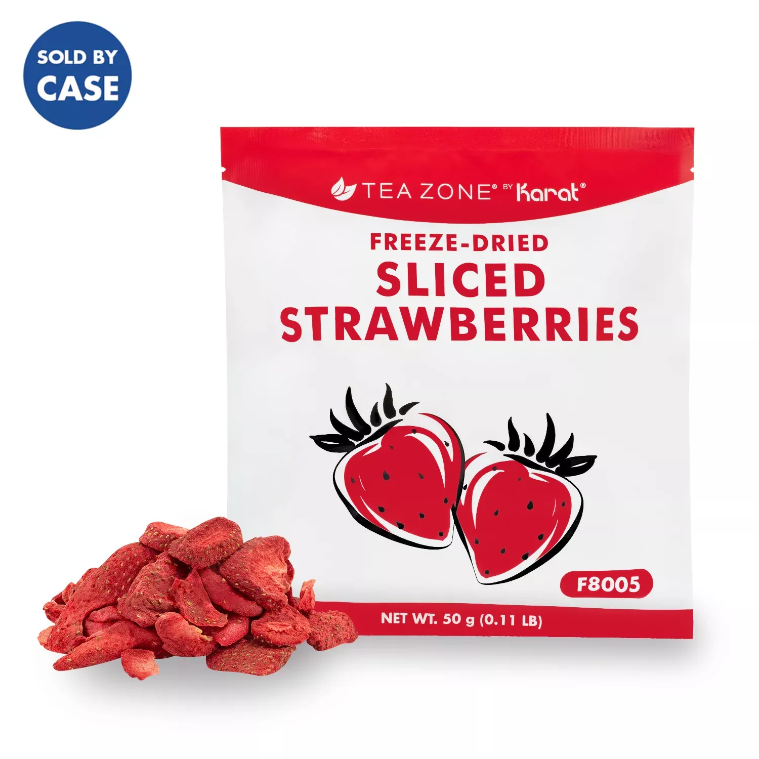 Tea Zone Freeze-Dried Strawberry, Sliced - Case of 12 bags
