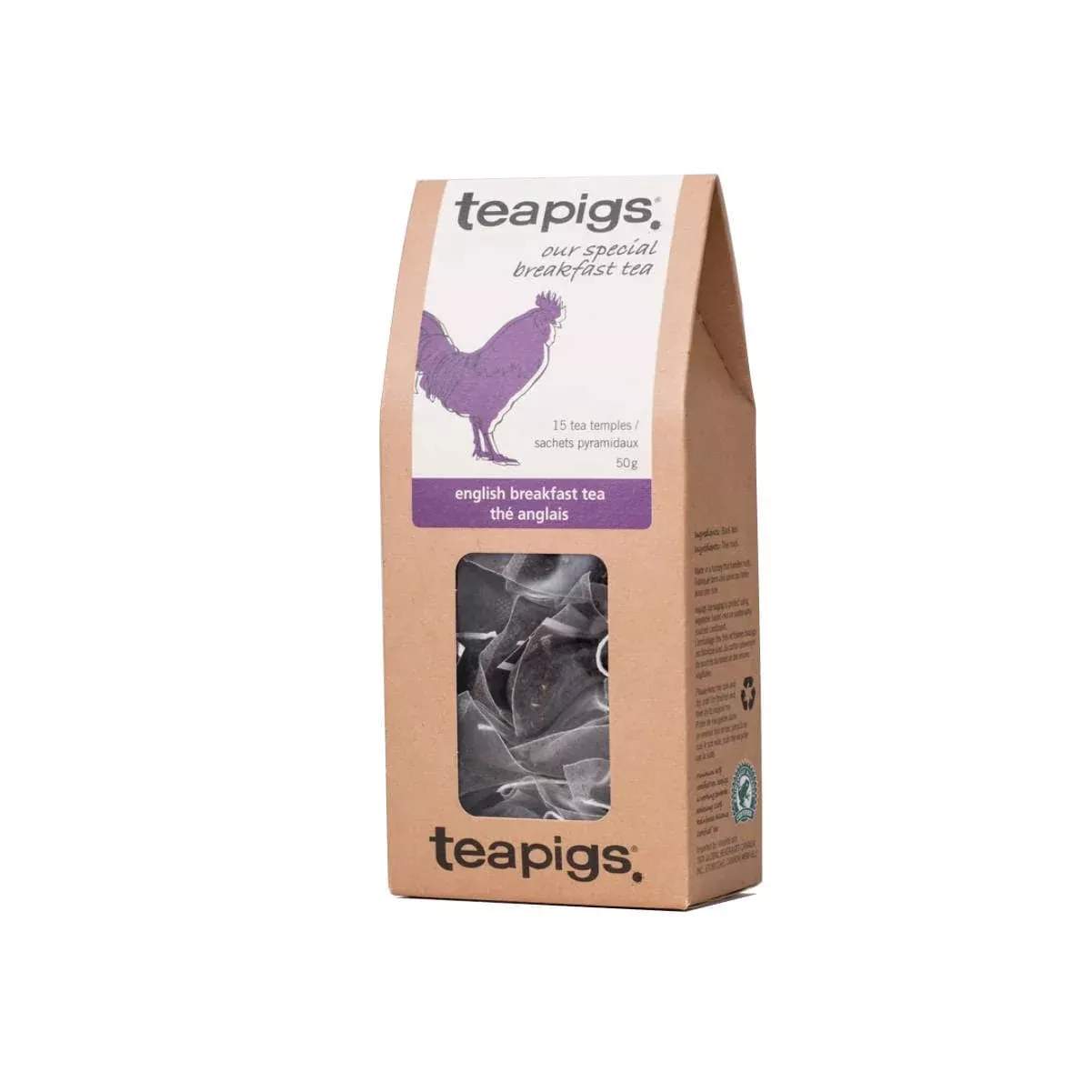 TeaPigs English Breakfast Loose Leaf Tea Sachets (Box of 15)
