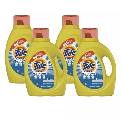 Tide 44206 Simply 84 oz. Bottle 64 Loads HE Compatible Clean and Fresh Laundry Detergent - Refreshing Breeze (4/Carton)