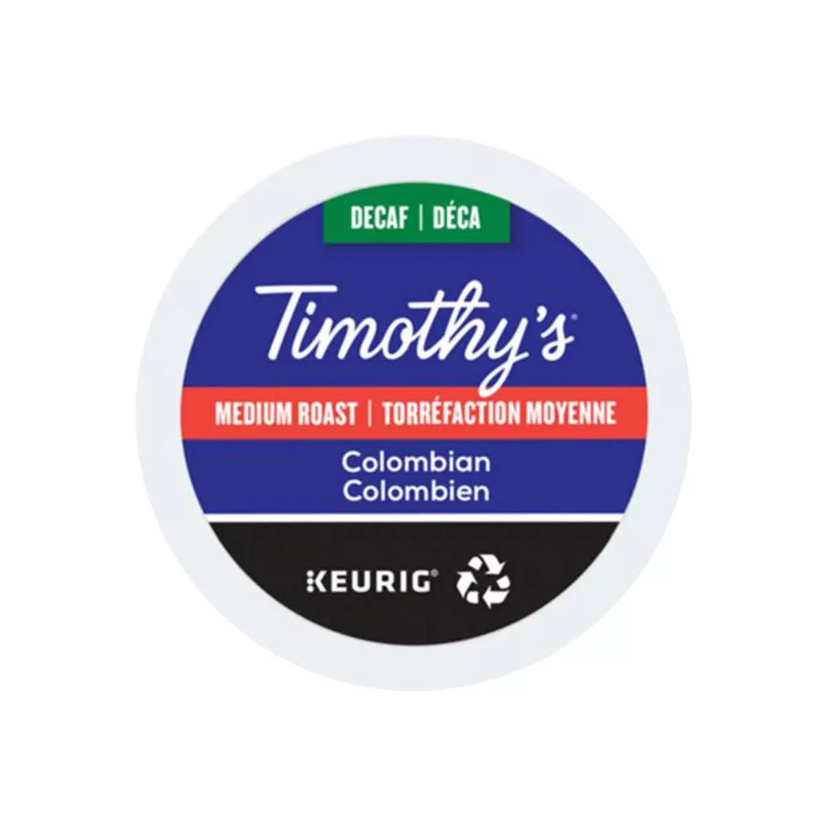 Timothy's Decaffeinated Colombian K-Cup Recyclable Pods (Box of 24)
