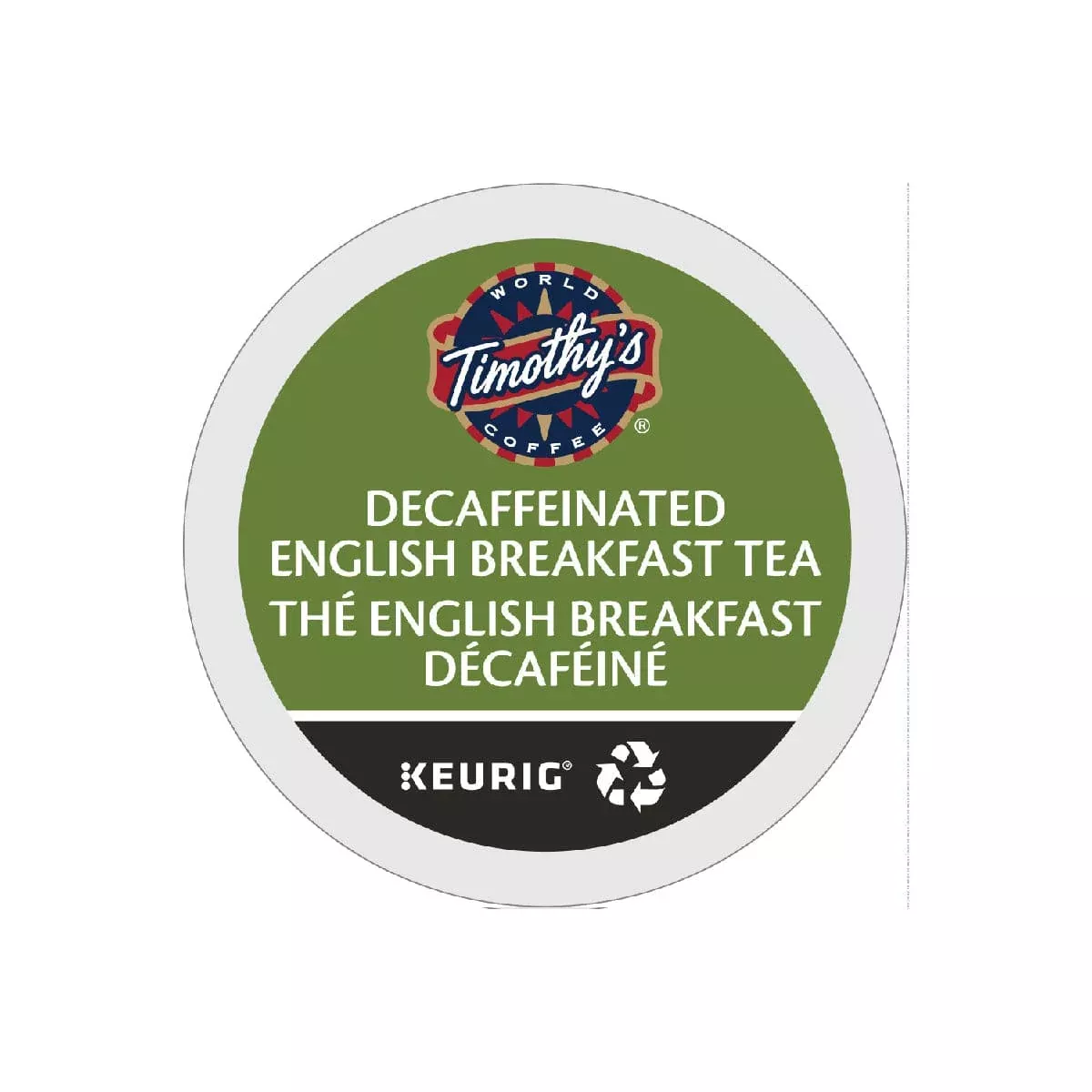 Timothy's Decaffeinated English Breakfast Tea K-Cup Recyclable Pods (Box of 24)