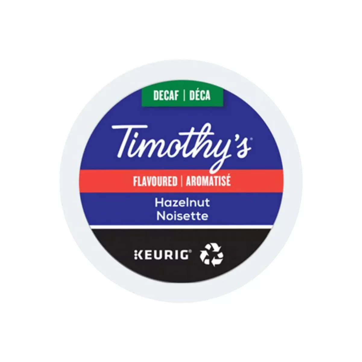 Timothy's Decaffeinated Hazelnut K-Cup Recyclable Pods (Case of 96)