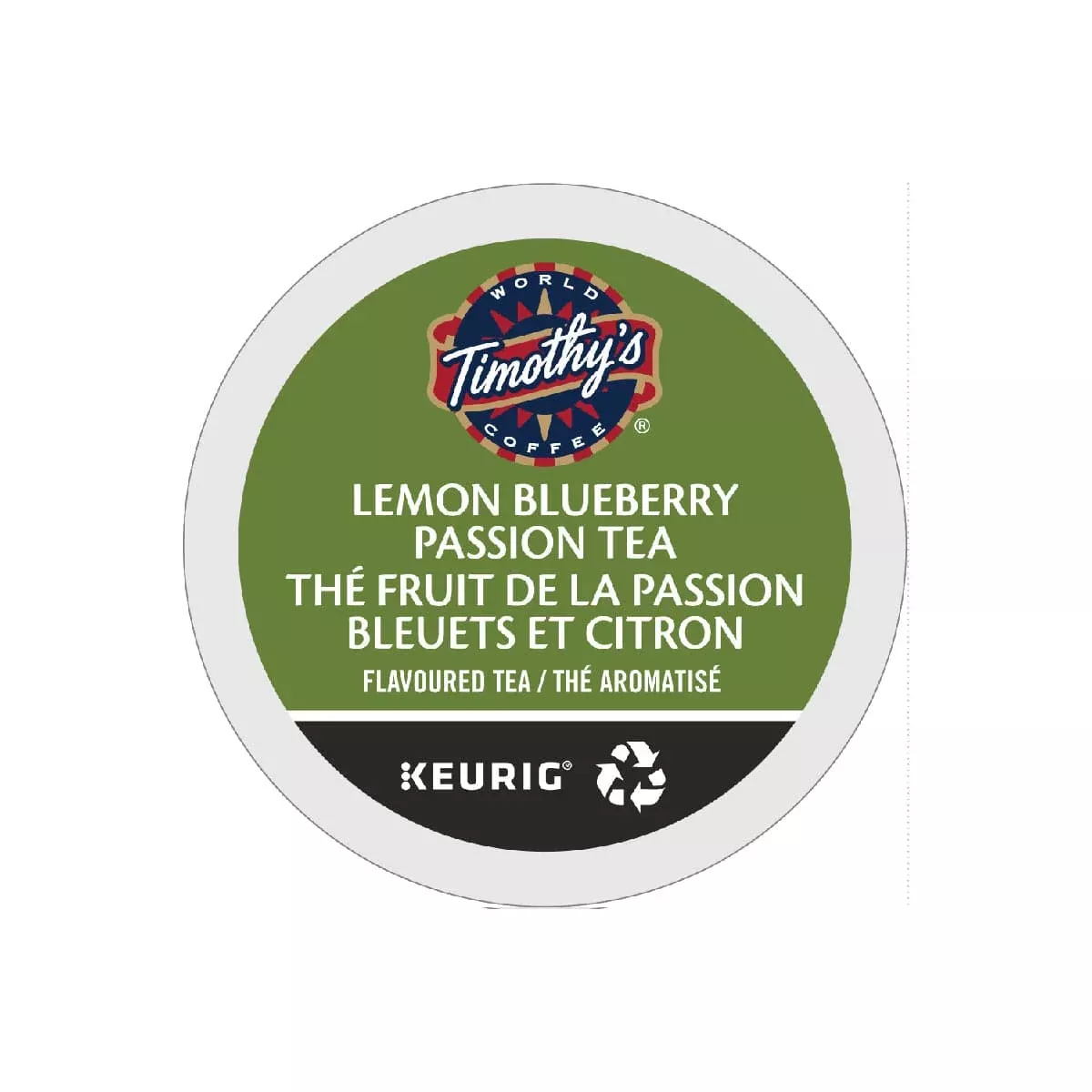 Timothy's Lemon Blueberry Passion Tea K-Cup Recyclable Pods (Box of 24)