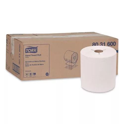 Tork 8031600 7.5 in. x 630 ft. Universal Notched Hand Towel Roll - White (6 Rolls/Carton)