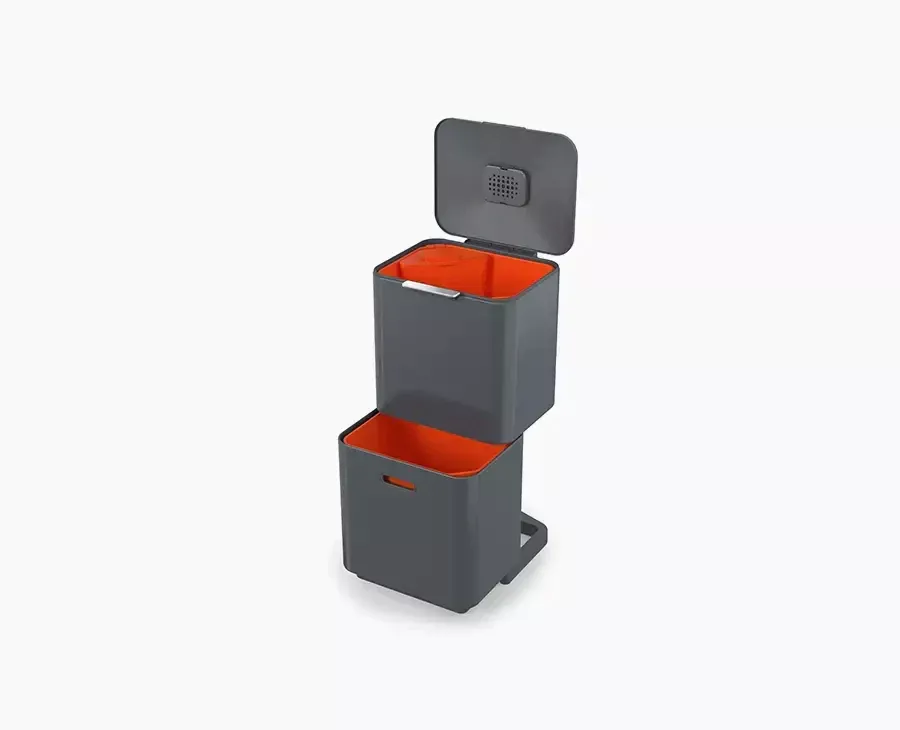 Totem Max 60L Gray Waste & Recycling Trash Can