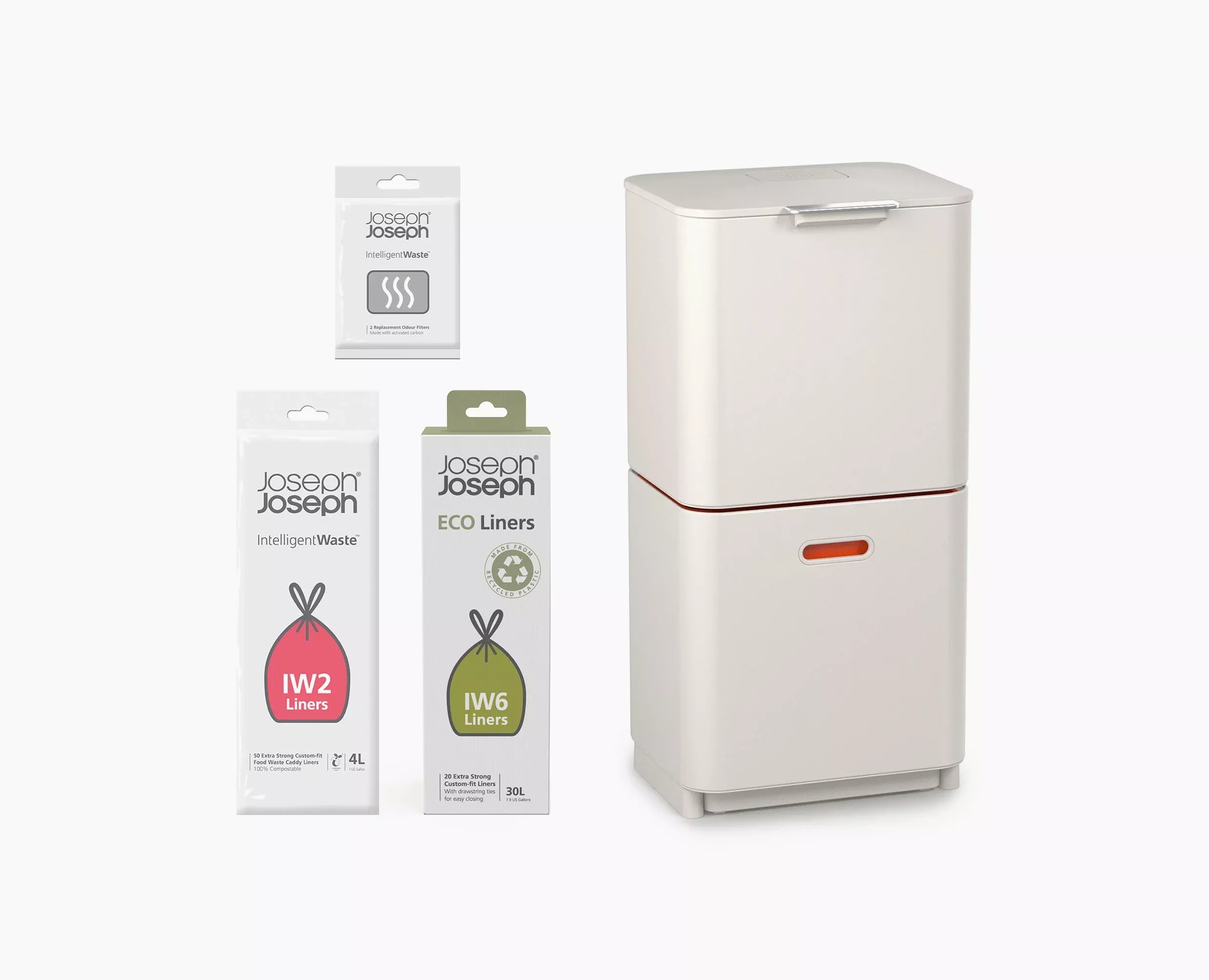 Totem Max 60L Stone Waste & Recycling Trash Can Starter Set