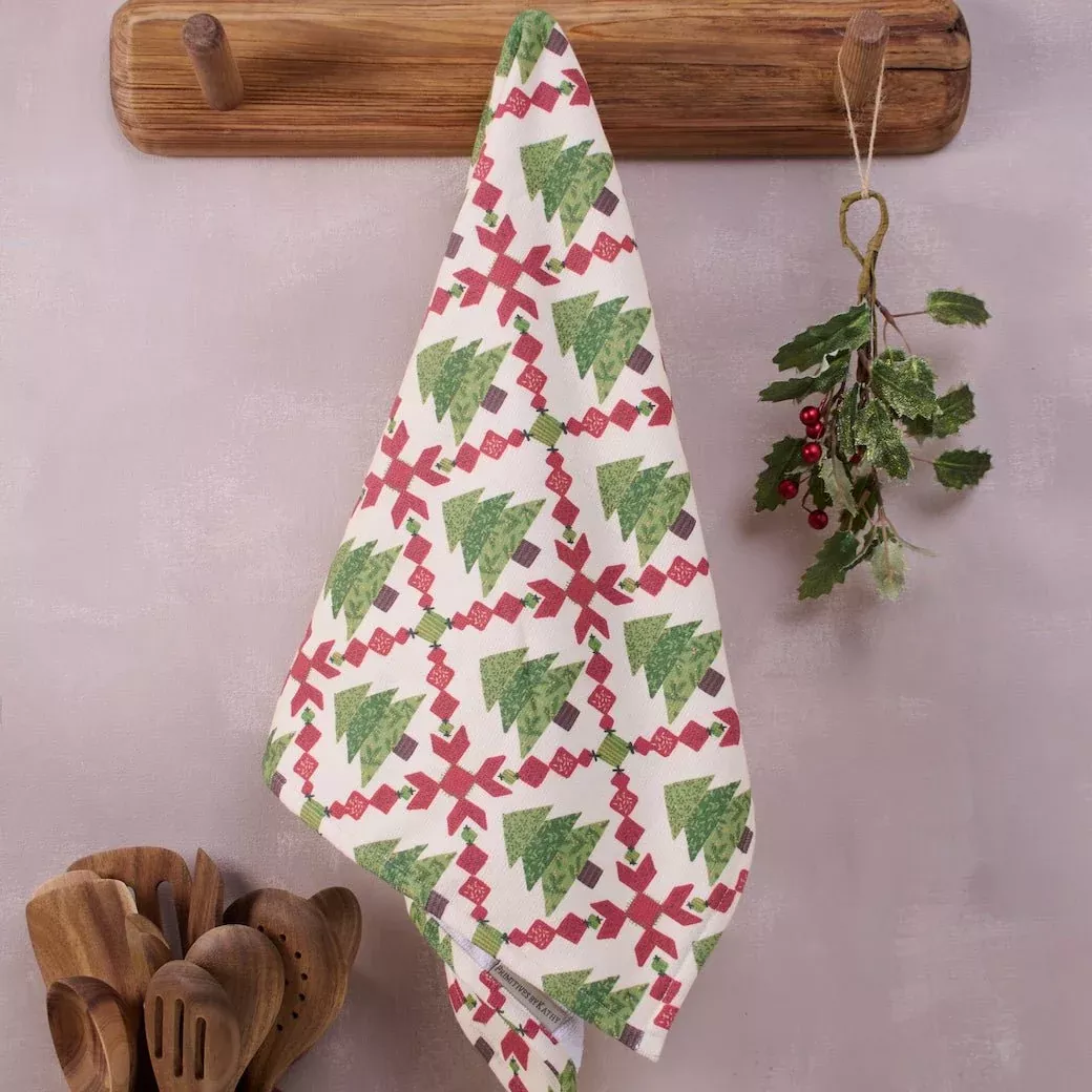 Tree Quilt Pattern Kitchen Towel Cotton/Terry