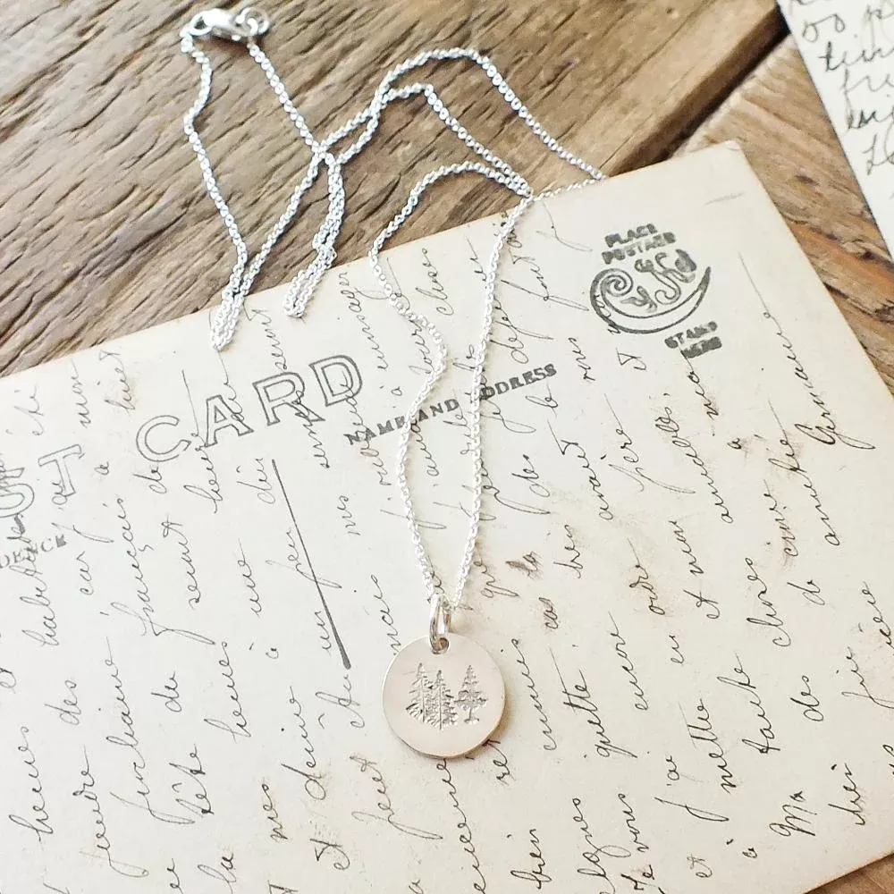 Trees Round Charm Necklace
