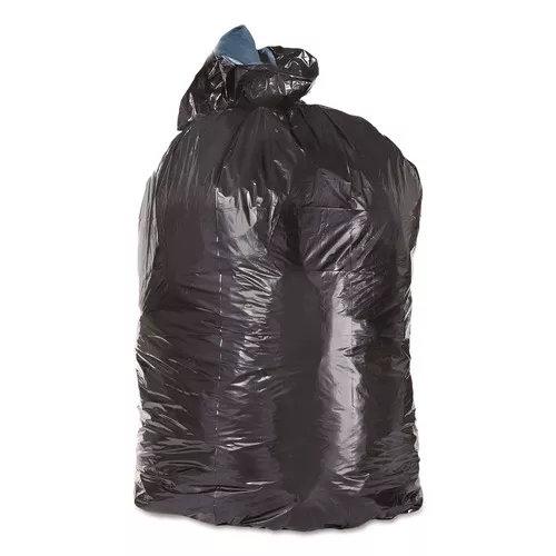 Trinity Plastics 100486 23 in. x 46 in. 45 gal. 1.6 mil Flat Pack Low-Density Can Liners - Black (100/Carton)