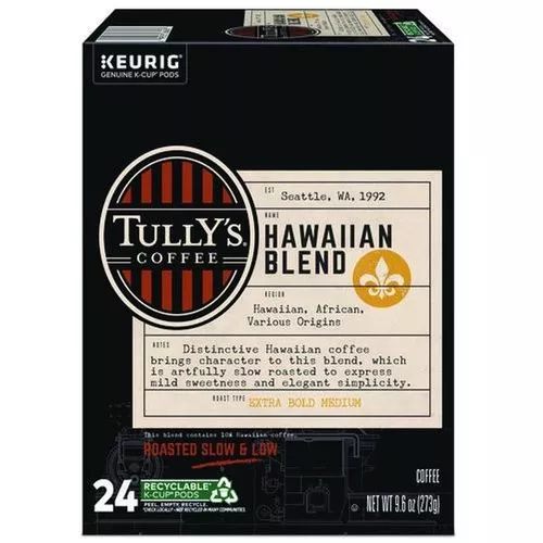 Tully's Coffee 5000373793 Coffee K-Cups - Hawaiian Blend (24/Box)