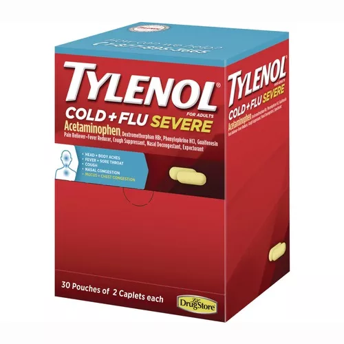 Tylenol 64568 Cold and Flu Severe Caplets (30/Box)