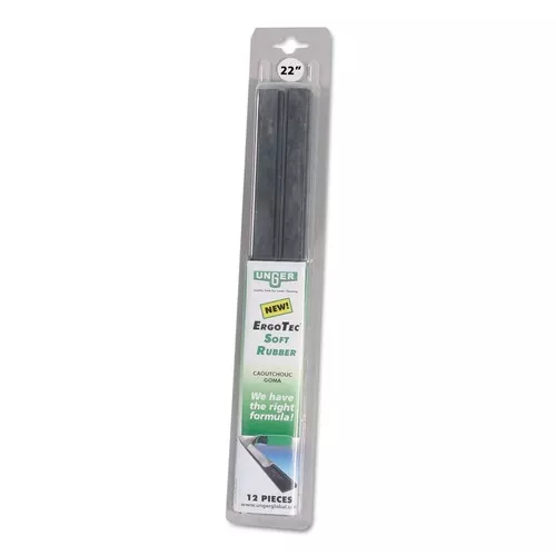 Unger RT400 ErgoTec 16 in. Wide Replacement Squeegee Blades - Black Rubber (12/Pack)