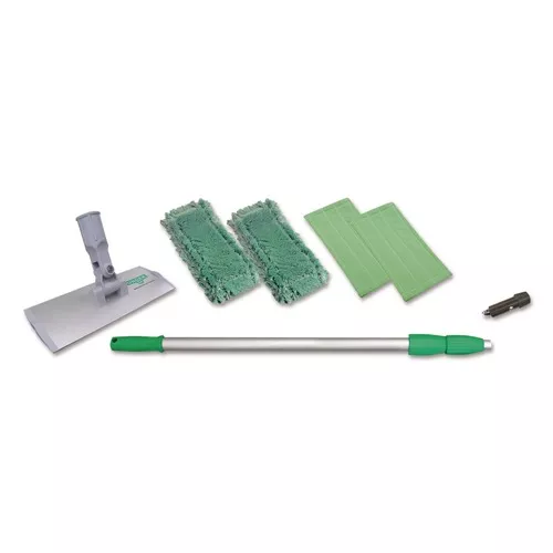 Unger WNK01 SpeedClean Aluminum Window Cleaning Kit - Silver/Green