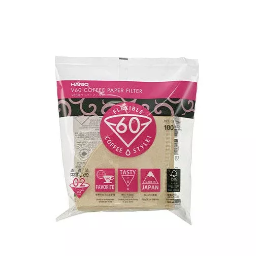 V60 Brown Paper Filters, Size 02 (100 ct)