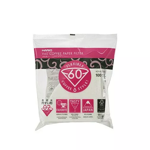 V60 White Paper Filters, Size 02 (100 ct)