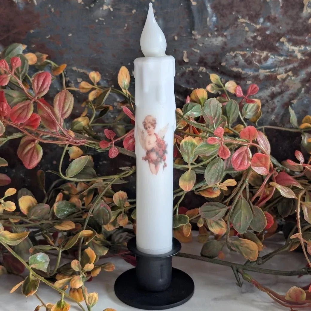 Valentine Cupid Battery Operated LED Taper Candle