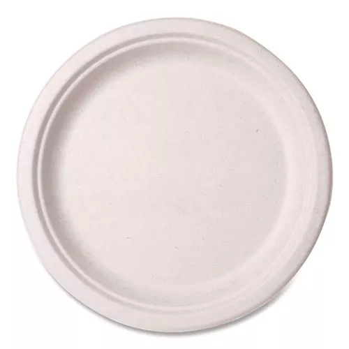 Vegware VW-P005NFA 10 in. Diameter Nourish Molded Compostable Fiber Plate Tableware - White (500/Carton)