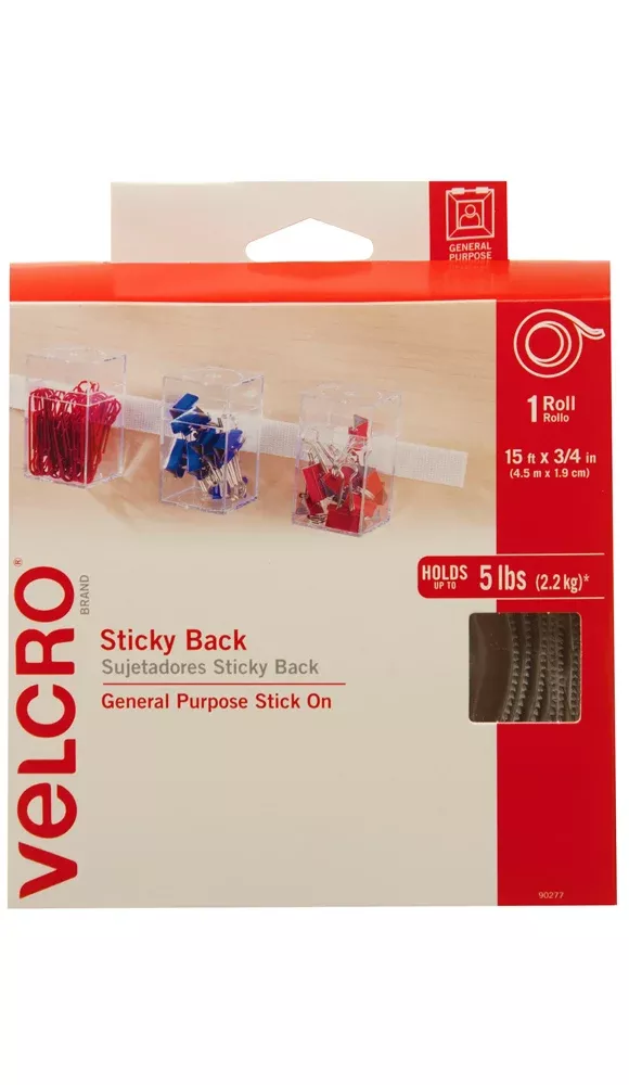 VELCRO General Purpose Sticky Back Tape – White – 5lb – 15ft