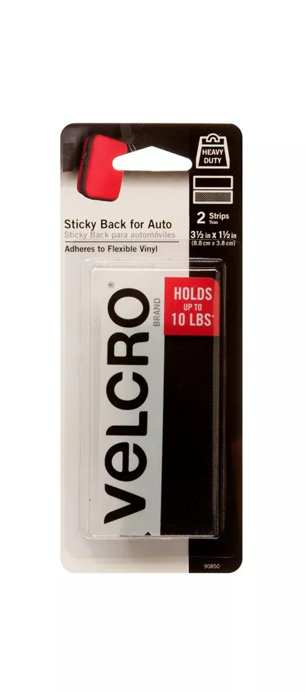 VELCRO Heavy Duty Sticky Back Strips – Black – 10lb – Pack of 2