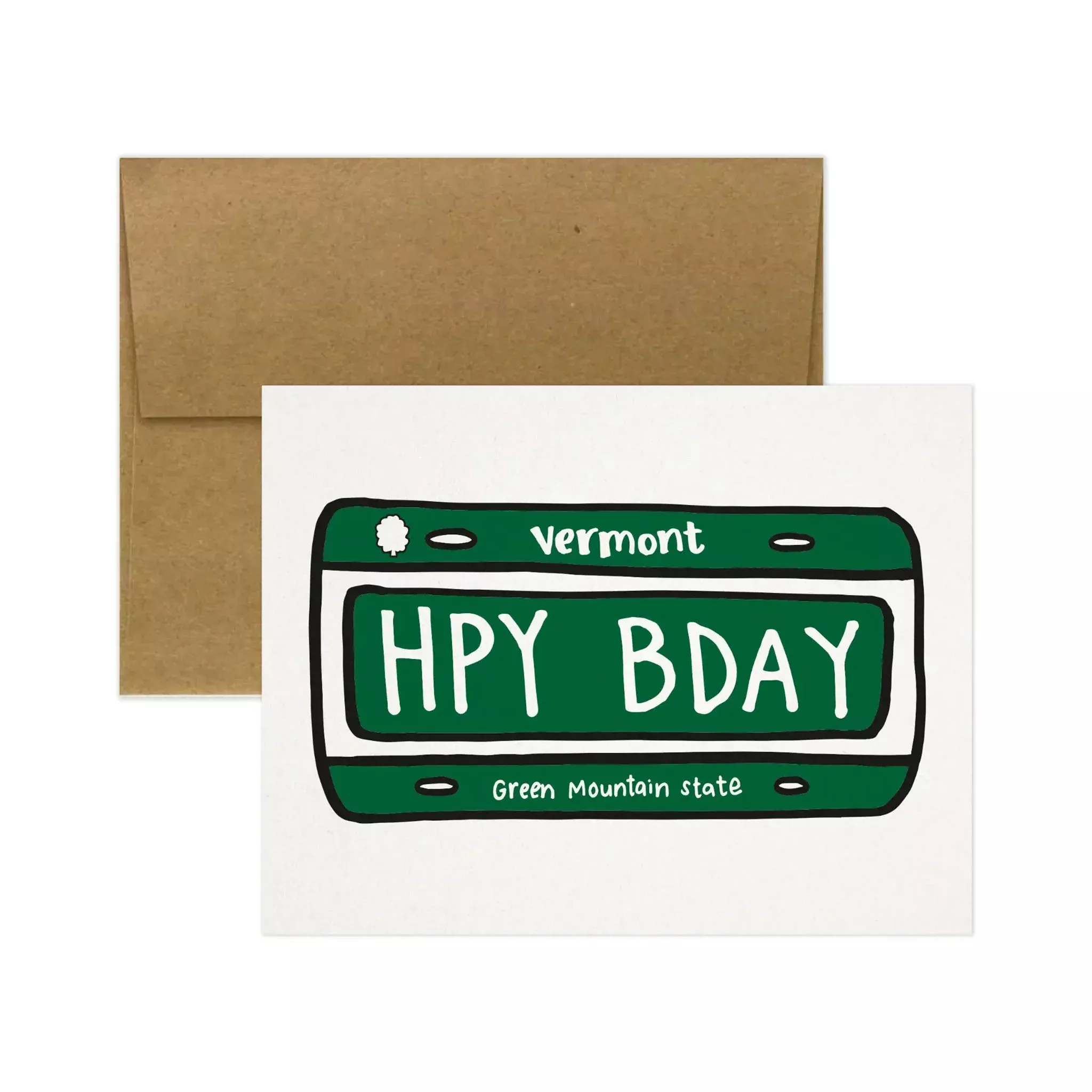 Vermont License Plate Happy Birthday Greeting Card