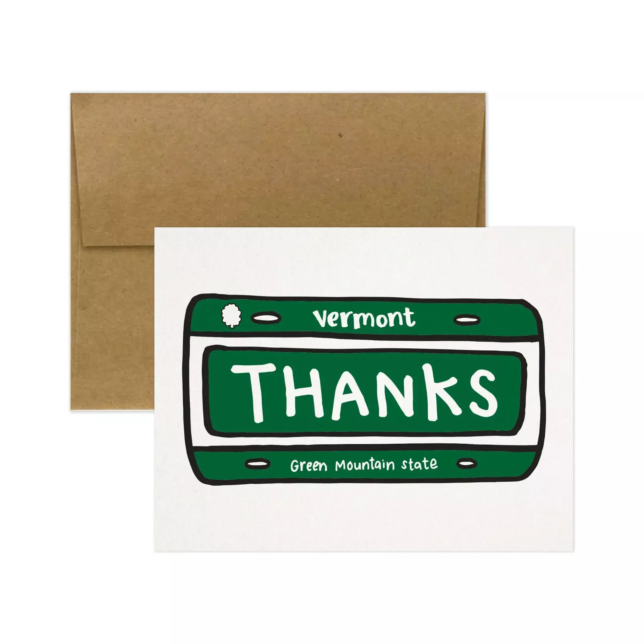 Vermont License Plate Thanks Greeting Card