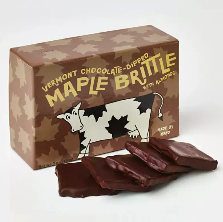 Vermont Made Maple Brittle With Almonds - Chocolate Dipped