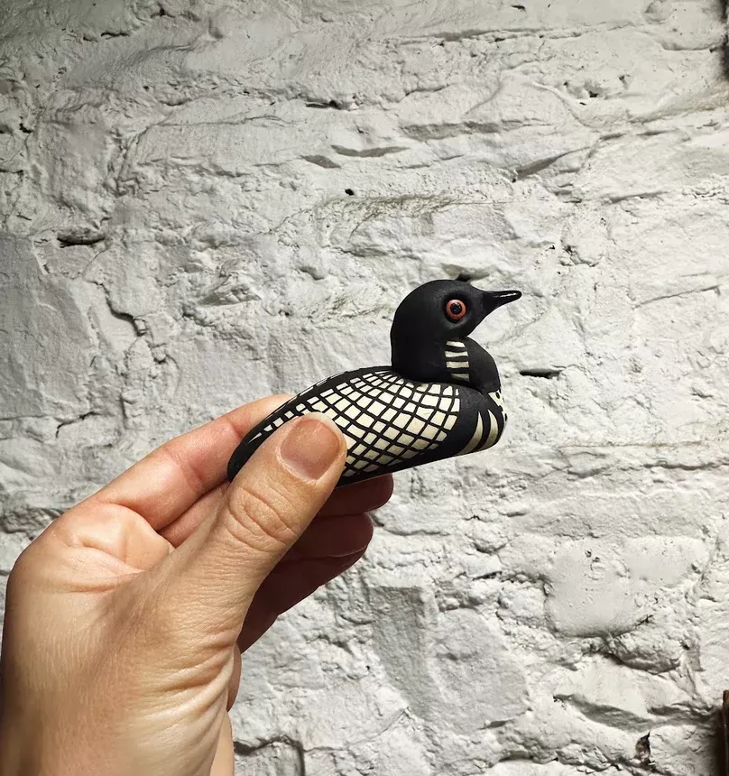 Victory Pottery Ceramic Loon Figurine