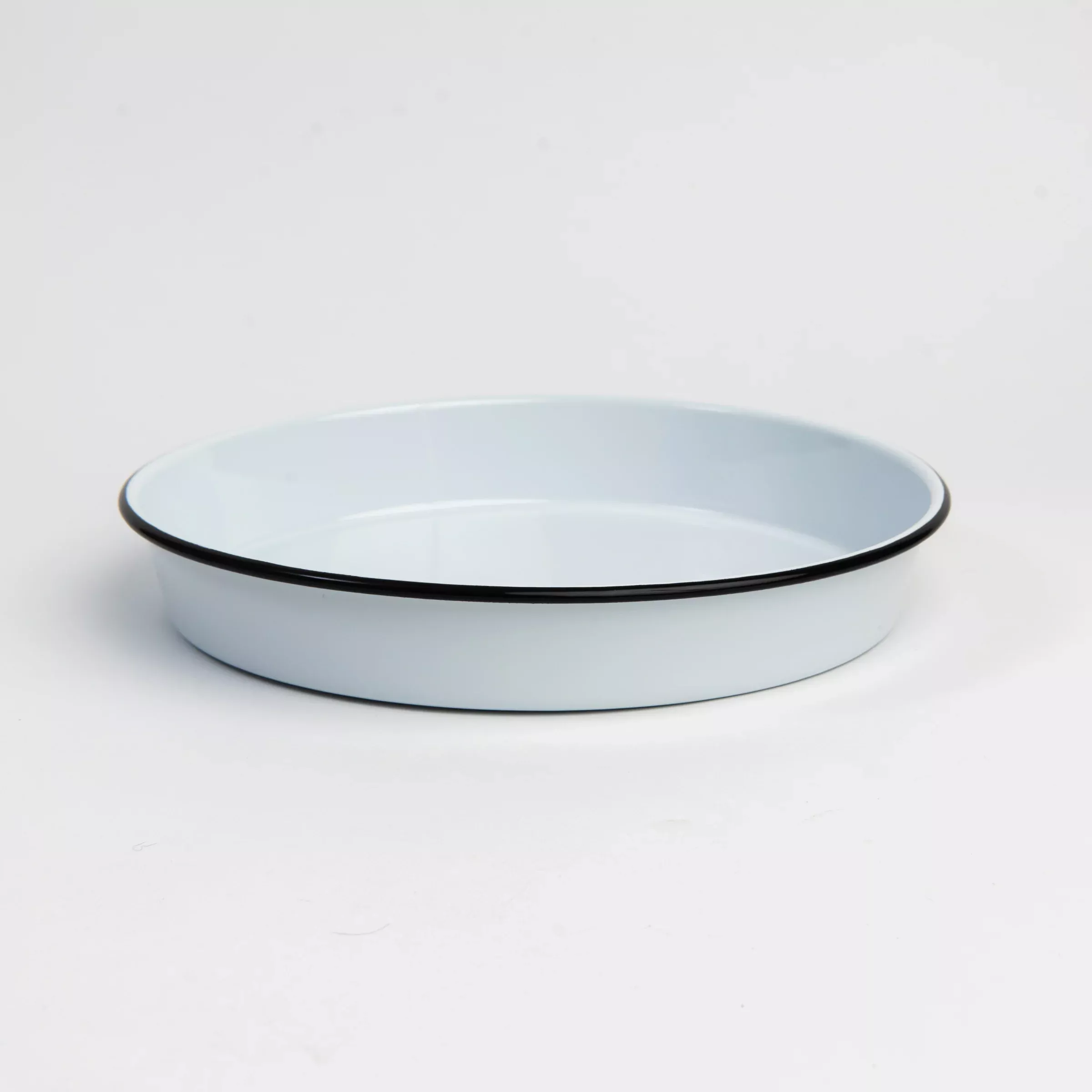 Vintage Round Enamelware Tray