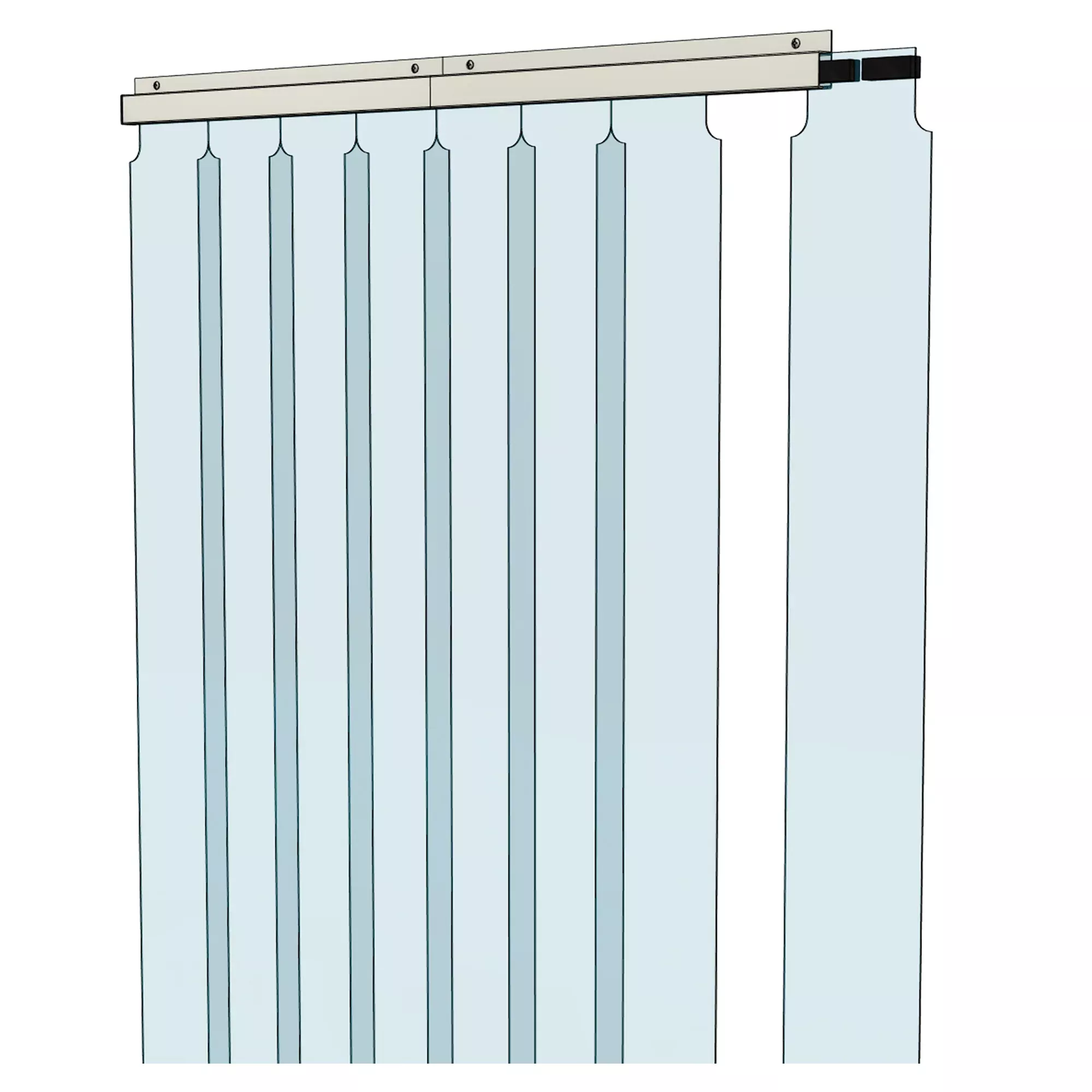 Vinyl Strip Curtain Kit 42x84 - Slide-in Strips - Awoco