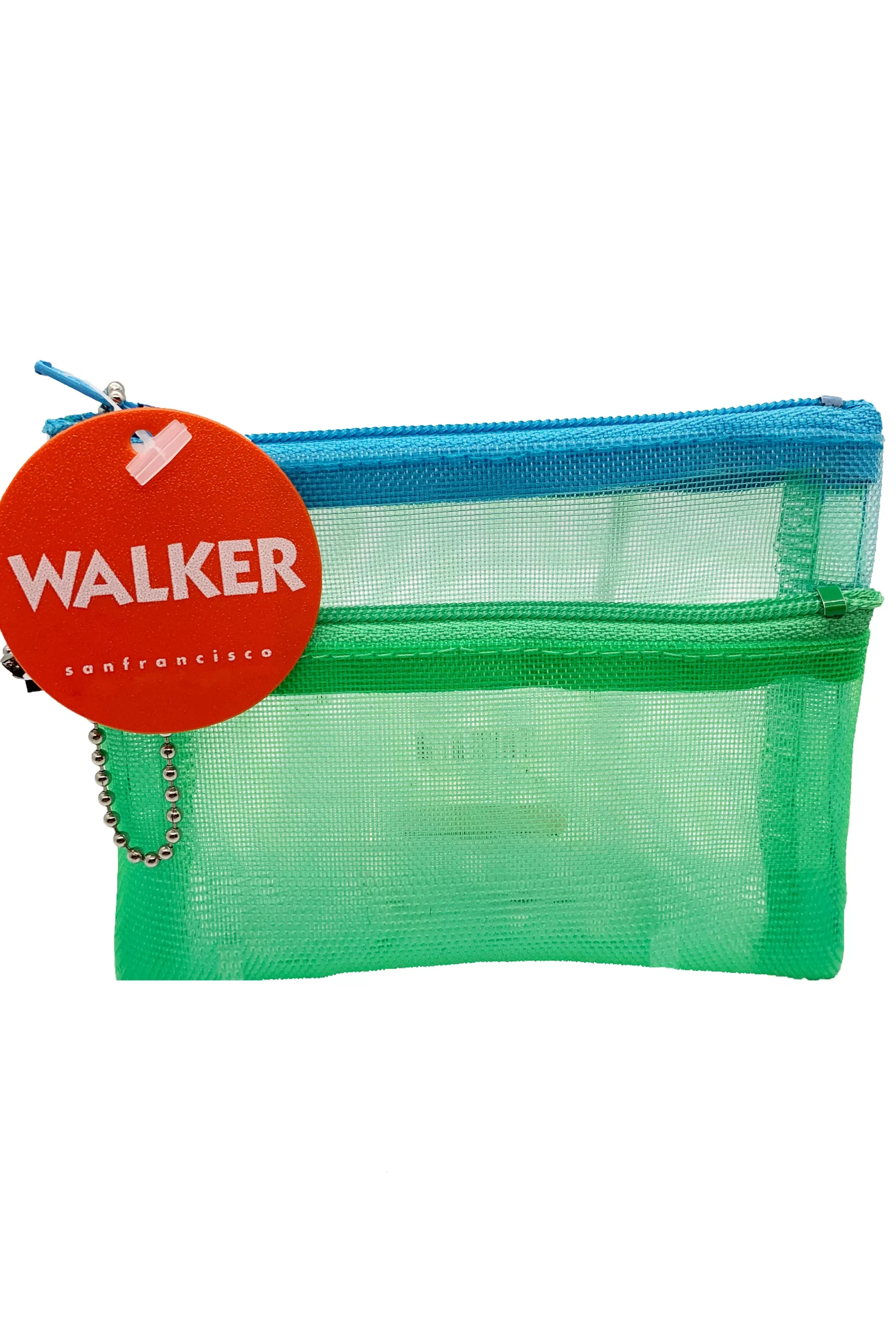 Walker Bags Color Mesh Double Zip Case– Mint/Aqua – 5x7in