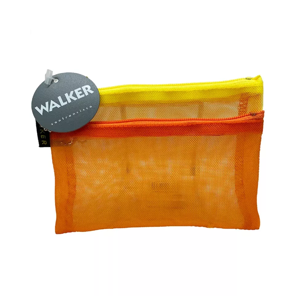 Walker Bags Color Mesh Double Zip Case– Orange/Yellow – 3.5" x 5"