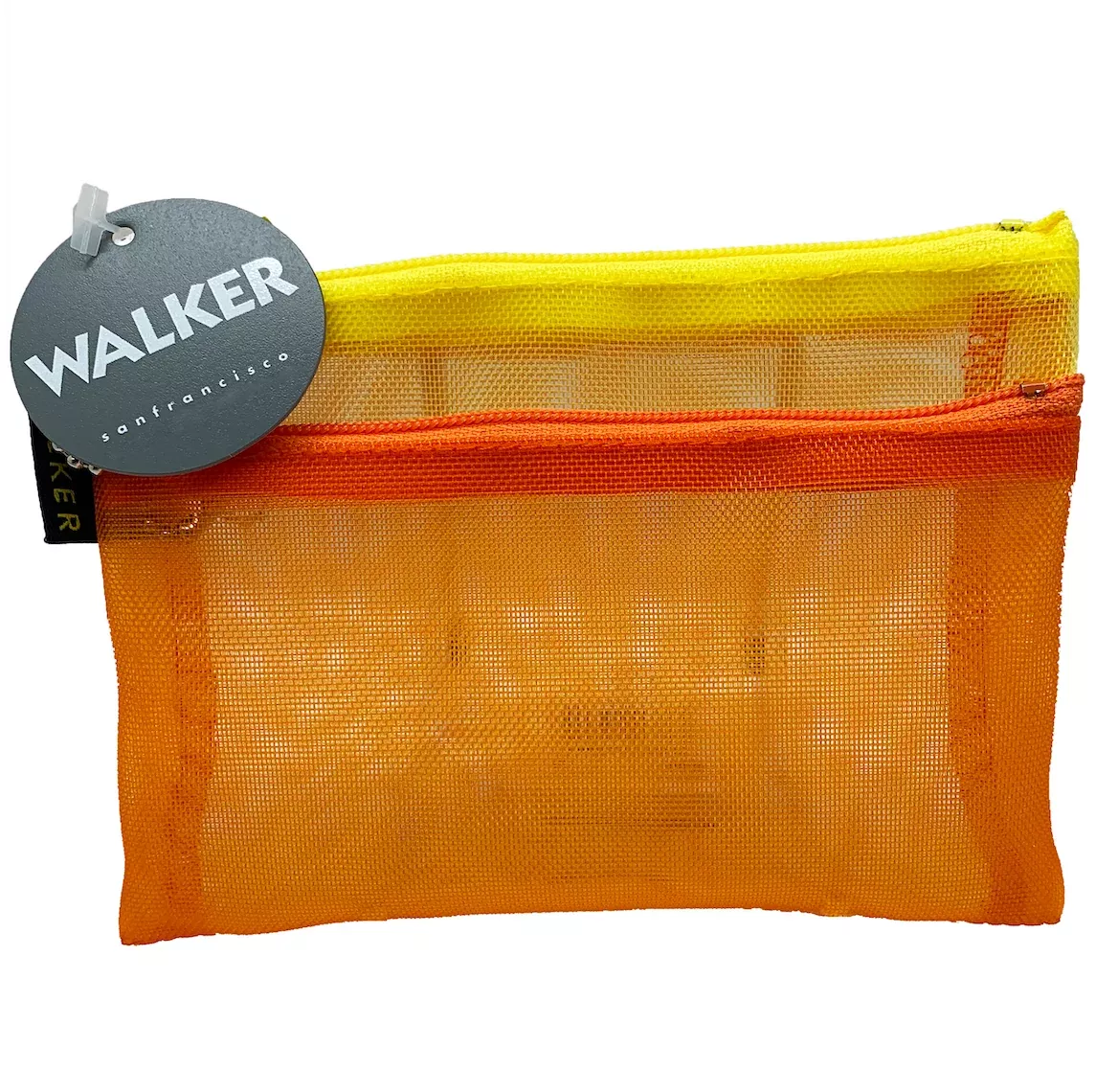 Walker Bags Color Mesh Double Zip Case– Orange/Yellow – 5x7in