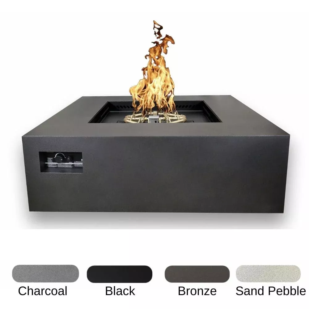Warming Trends AON 56-inch Powder-Coated Steel Push Button Spark Ignition Square Fire Pit Table