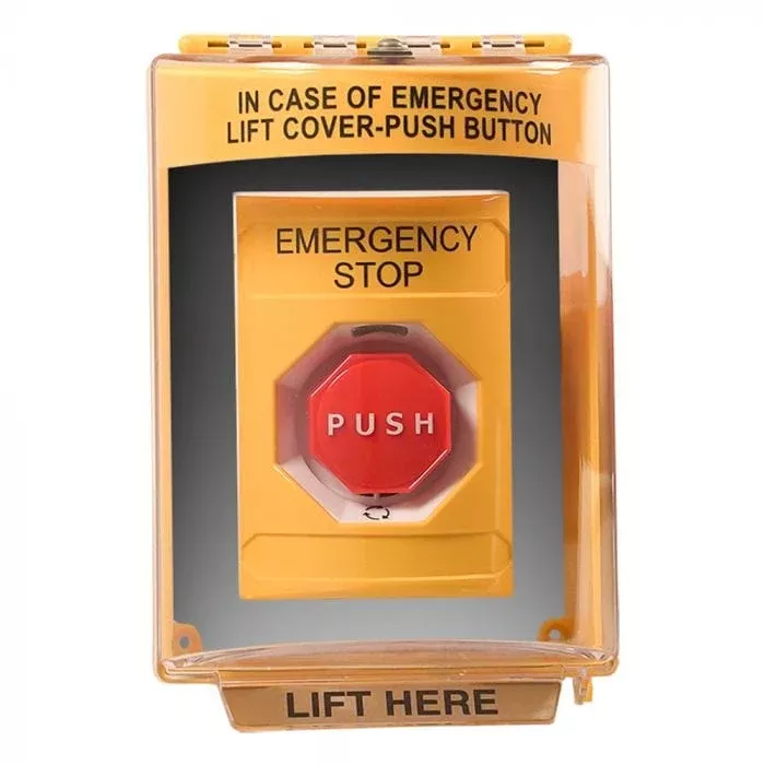 Warming Trends Emergency Stop Push Button With Weather Proof Lift Cover EMERSTOP