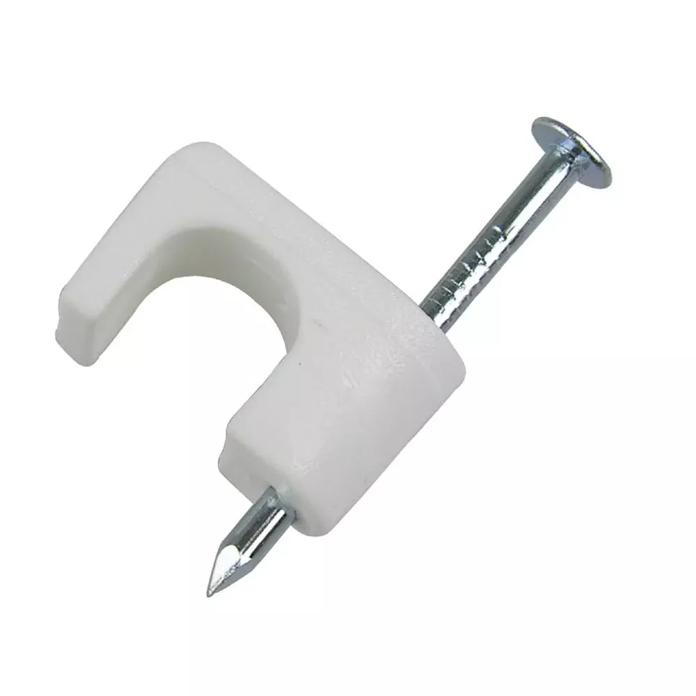 White Poly Coax Staples – 25 Pack