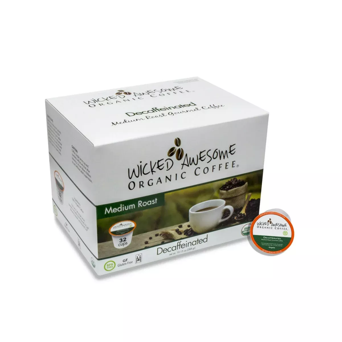 Wicked Awesome's Decaffeinated Single-Serve Coffee Pods