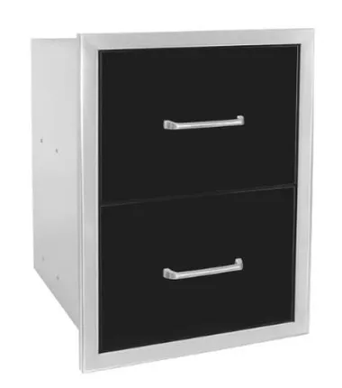 Wildfire Double Drawer 16"x22"- Black Stainless Steel
