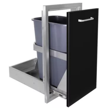 Wildfire Outdoor Pull Out Trash Drawer 14"x26" - Black Stainless Steel