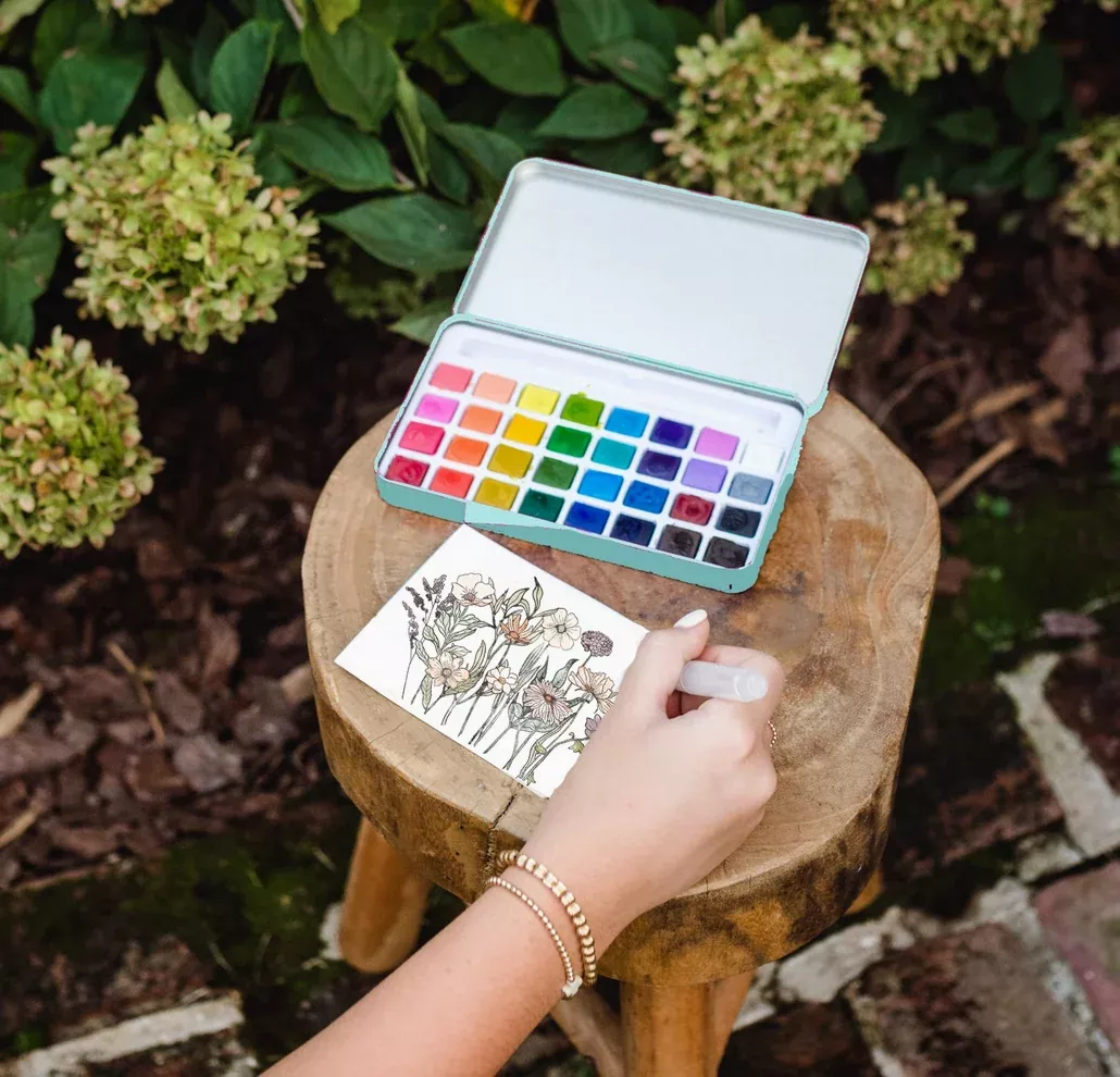 Wildflower Meadow Watercolor Painting Kit