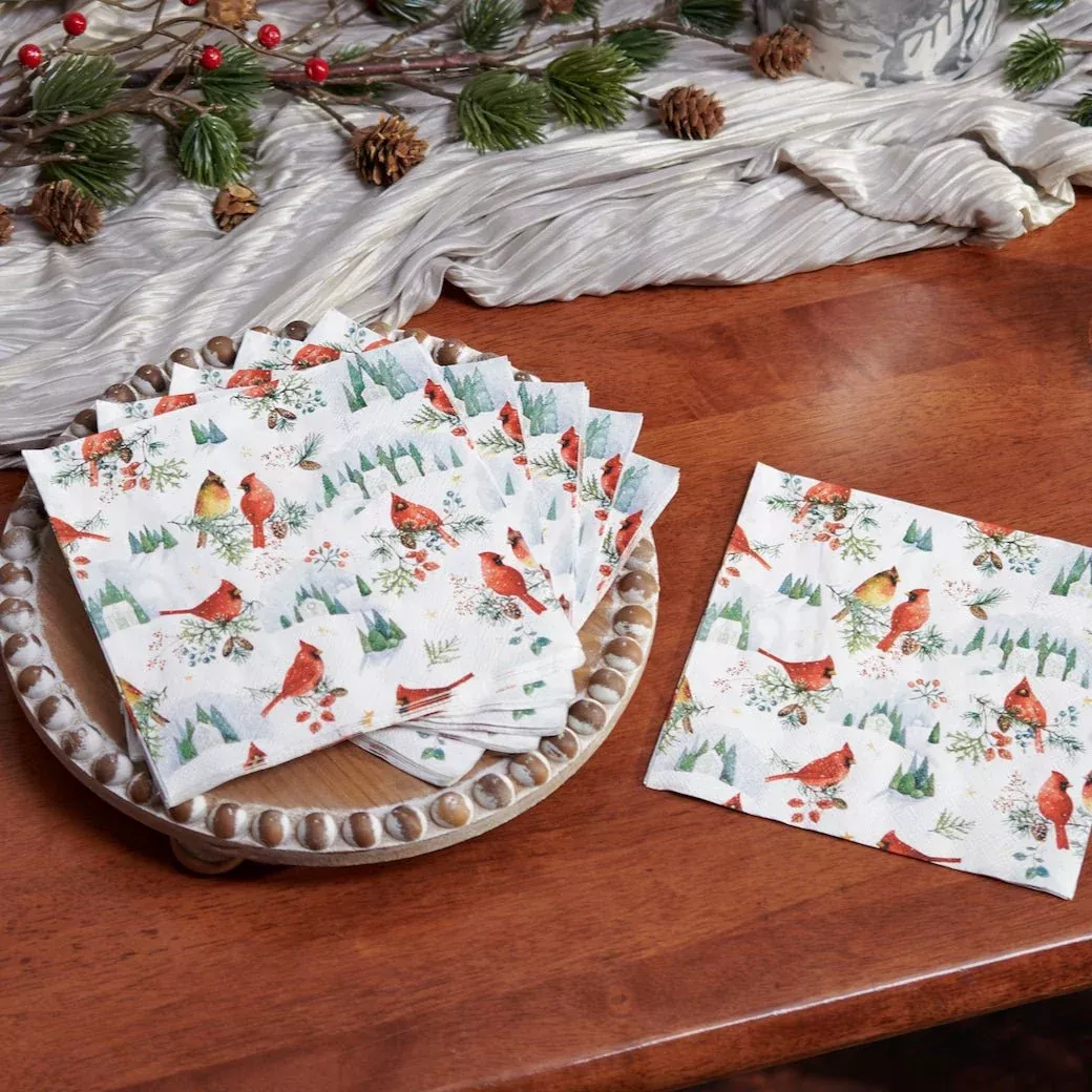 Winter Cardinal Paper Dinner Napkins Package of 20