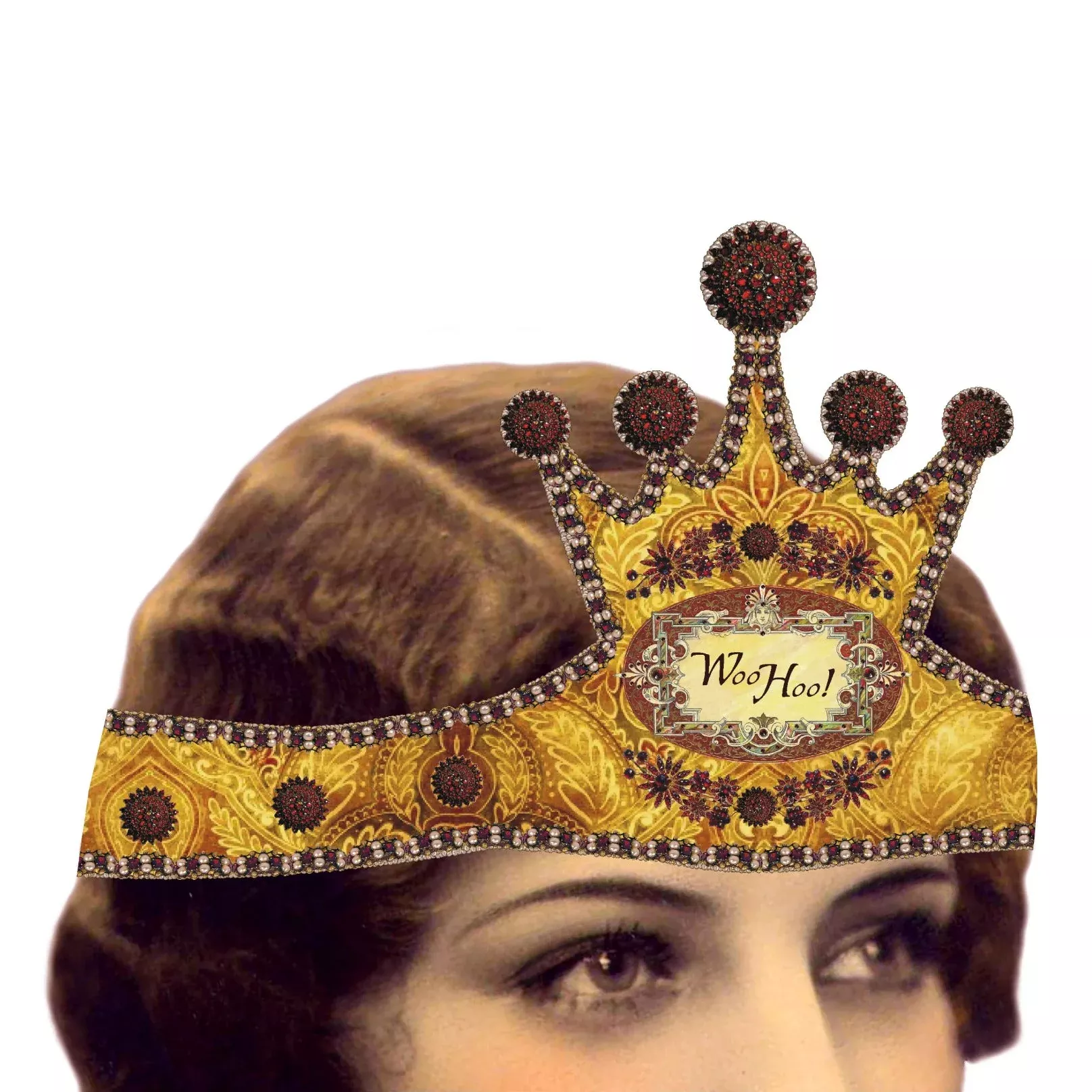 WOO HOO! Mailable Wearable Paper Tiara Greeting Card