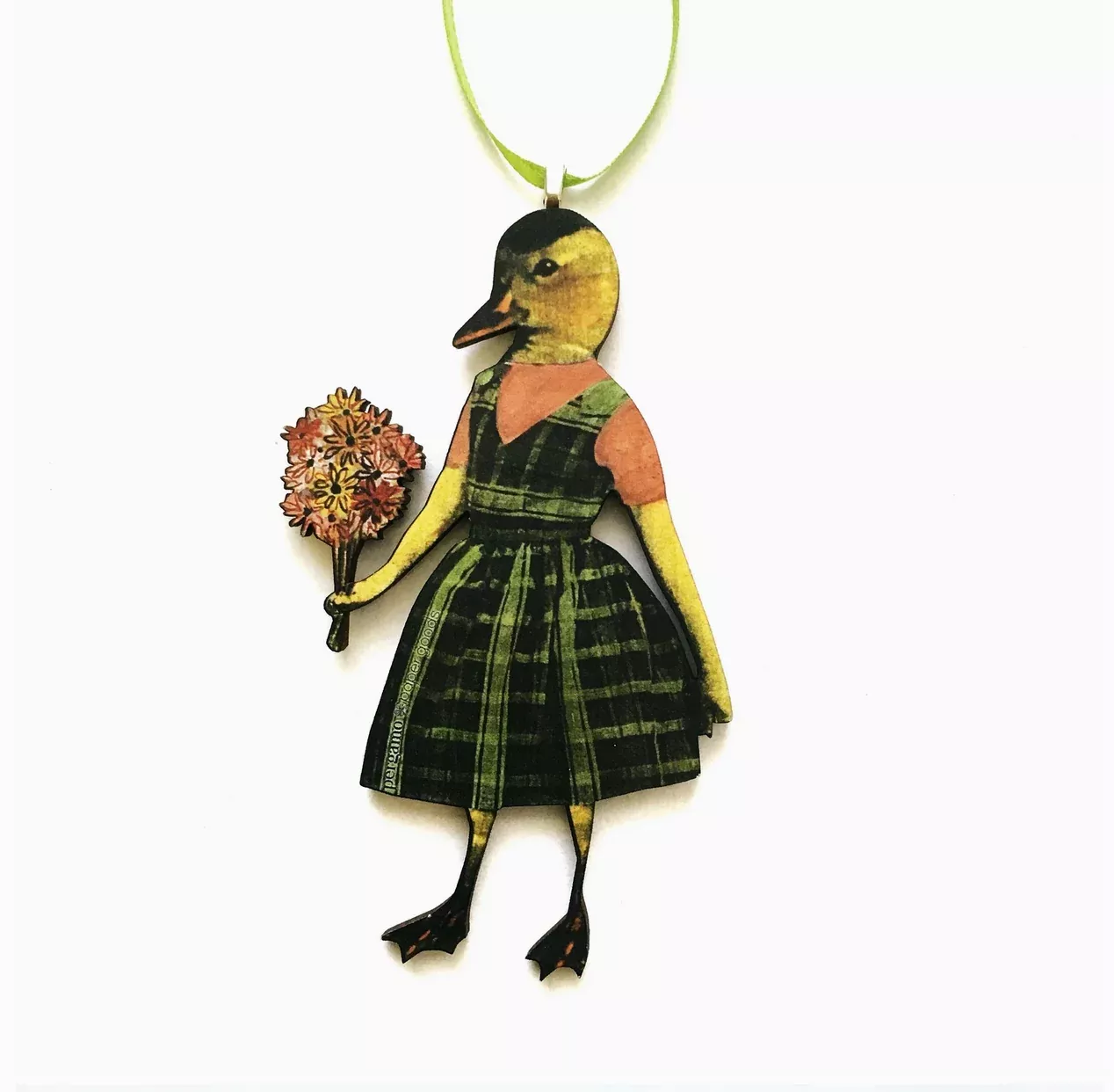 Wooden Collage Christmas Ornament - Duck