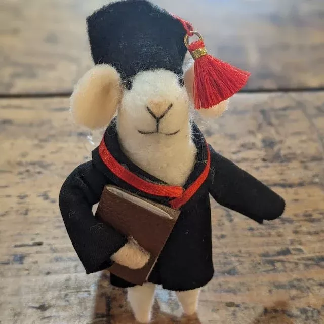 Wool Felt Graduation Mouse Critter