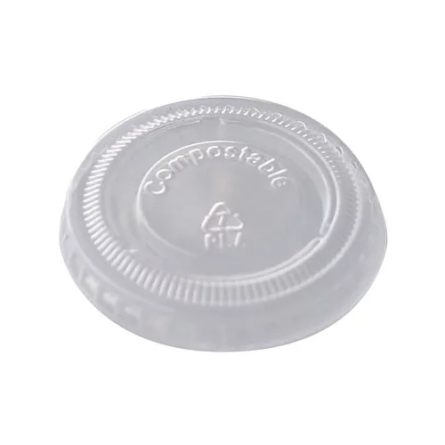 World Centric CPLCS1SN PLA Clear Cold Cup Lids Fits 1 oz Portion Cups Plastic Clear 3000/Carton