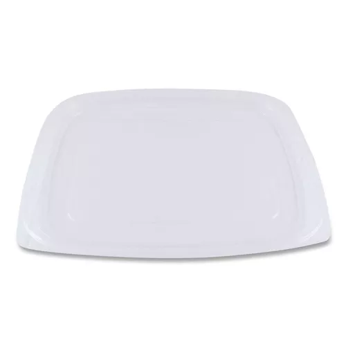World Centric RDLCS24 6.5 in. x 7.5 in. x 0.3 in. PLA Rectangular Plastic Deli Container Lids - Clear (600/Carton)