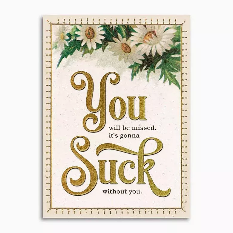 You Suck Funny Retirement Card
