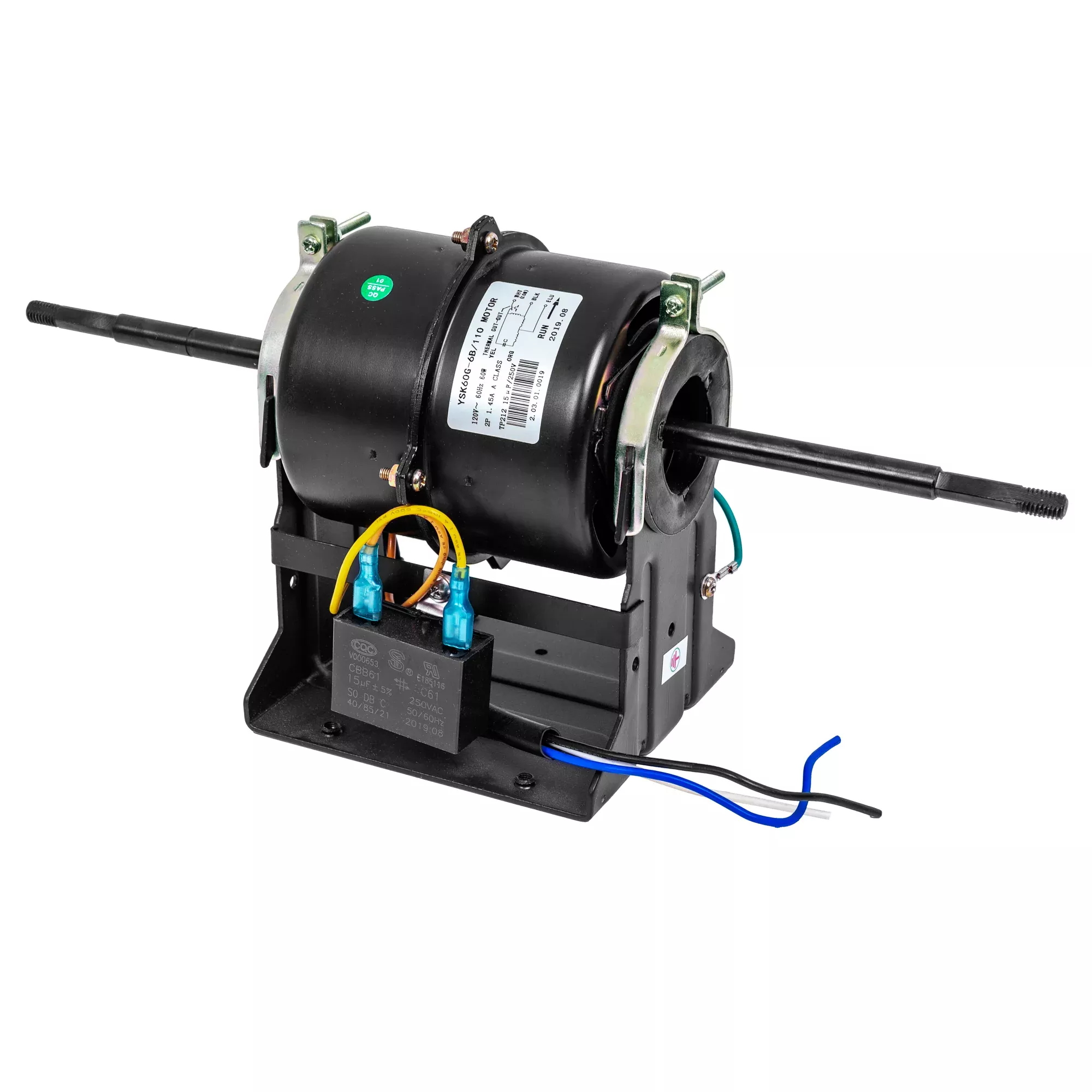 YSK60G-6B/110 Replacement 2 Shafts Motor with Capacitor for Awoco Elegant FM35 Air Curtains